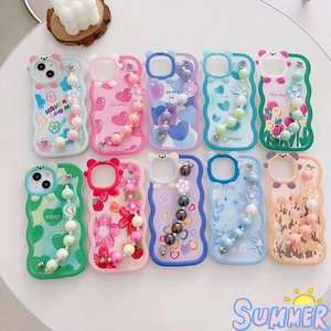 Baili เคสมือถือลายการ์ตูน3D ขอบคลื่นมอนสเตอร์ตัวน้อย<span class=keywords><strong>สร้อย</strong></span><span class=keywords><strong>ข้อ</strong></span><span class=keywords><strong>มือ</strong></span>แบบออกแบบได้ตามต้องการสายโซ่มุกฝาครอบโทรศัพท์มือถือสำหรับ iPhone 15 14 13 - Product Image 2