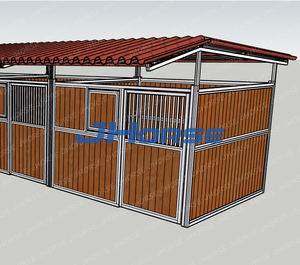 Tiêu chuẩn Châu Âu nhúng nóng mạ kẽm ngựa ổn định dễ dàng cài đặt prefab quầy hàng ngoài trời ổn định với mái thép - Product Image 5