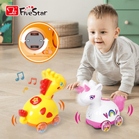 Jouets musicaux éducatifs FiveStar pour enfants de 5 à 7 ans, licornes, girafes, marche, en plastique