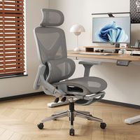 Chaise de bureau exécutive ergonomique à dossier haut, design moderne, réglable en hauteur, avec repose-pieds et appui-tête