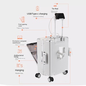 New Laptop Compartment Luggage 20 Inch Front Opening Portable Suitcase Telescopic Handle Carry on Multi-Function <strong>Trolley</strong> - Product Image 2