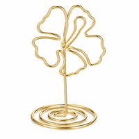 Porte-photos Hibiscus Doré, Clips Porte-Numéros de Table, Supports de Cartes Nominatives 1,96 x 1,45'' pour Centres de Table de Mariage