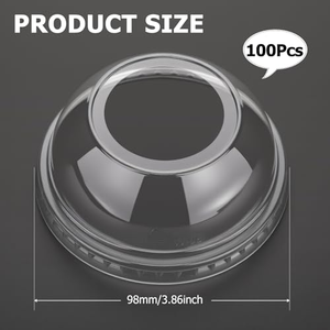 En stock, couvercles jetables transparents en plastique PET pour gobelets à bubble tea - Product Image 3