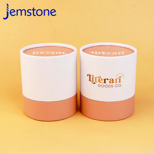 Boîte de maquillage en carton recyclé pour soins de la peau, tube en papier avec impression dorée, emballage cylindrique - Product Image 1