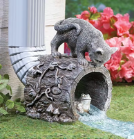 Sculpture en polyrésine écologique pour l'extérieur Statue de jardin Motif animal Extension de tuyau de descente pour chat