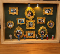 Boîte décorative vintage pour mini cadres photo sur le thème des couples, présentoir combiné pour cadres photo