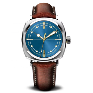 Orologio da <span class=keywords><strong>Uomo</strong></span> Sportivo con Movimento al Quarzo e Vetro Zaffiro, Logo Quadrante Personalizzabile, <span class=keywords><strong>Cinturino</strong></span> in <span class=keywords><strong>Acciaio</strong></span> Inossidabile 316L con <span class=keywords><strong>Cinturino</strong></span> in Pelle - Product Image 4