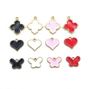 Breloques en alliage de zinc en forme de cœur, pendentif double pour la fabrication de bijoux, accessoires de bricolage, cadeau unisexe, origine Yiwu F0108 - Product Image 3