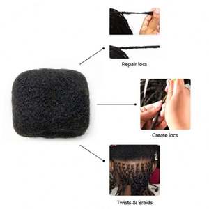 Extensiones de Cabello Humano Remy Virgen 4b 4c para Trenzas Afro, Extensiones de Rastas 100% Humanas, Trama Doble a Máquina, Sin Caída - Product Image 6