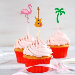Adornos para Cupcakes Hawaianos, Decoración de <span class=keywords><strong>Pastel</strong></span> con Piña, Flor y Flamenco Hawaianos para Fiestas de Verano con Temática Hawaiana, Suministros para Bodas y <span class=keywords><strong>Cumpleaños</strong></span> - Product Image 5