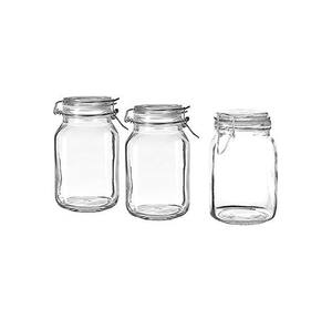 Grands pots de rangement pour cookies, olive, en verre, Transparent - Product Image 1