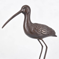 Sculpture d'oiseau moderne à long bec en fonte, ailes réalistes, longues pattes, ornement d'oiseau aquatique, artisanat de bureau fait main, vente chaude