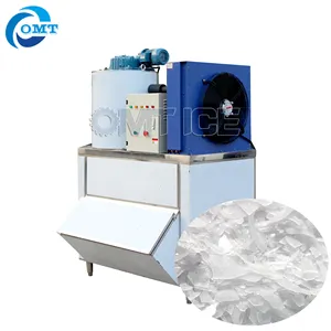 OMT-máquina comercial para hacer hielo en escamas, 500kg, con contenedor de almacenamiento de hielo para hielo seco