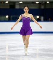 Robe de patinage artistique violette avec strass, bretelles asymétriques, dos en maille, costume de patinage sur glace pour filles et femmes