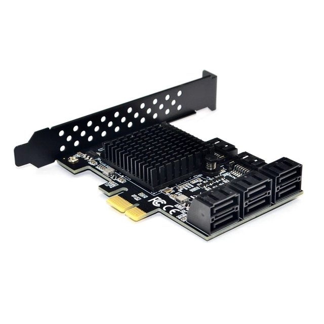 88SE9215 Chip 8 Ports SATA 3.0 to PCIe Expansion Card PCI SATA Adapter Converter with Heat Sink for HDD PCIE SATA