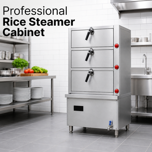 Armoire de cuisson vapeur électrique à 3 compartiments haute efficacité 20KW, cuiseur à riz professionnel en acier inoxydable avec contrôle indépendant - Product Image 1