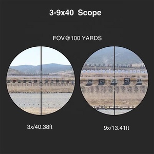 כוונת מתכתית 3-9x40 עמידה למים עם תאורה אופטית אדומה/ירוקה ותושבות - Product Image 3