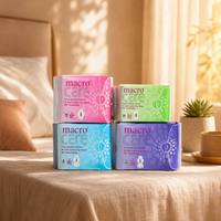 Protège-slips jetables ultra-fins 100 % coton Macrocare pour femmes, absorption élevée, protection anti-fuites, sans ailettes, biodégradables, modèle OEM