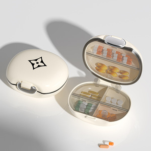 Pilulier de voyage compact avec compartiment de stockage de 7 jours Conteneur de boîte à médicaments avec étui <span class=keywords><strong>AM</strong></span> <span class=keywords><strong>PM</strong></span> étanche à l'humidité hebdomadaire - Product Image 3