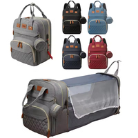 Lit bébé pliable avec sacs de rangement, moustiquaire, sac à langer grande capacité, pare-soleil, fermeture éclair, durable et portable
