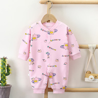 Combinaison décontractée à manches longues en coton à motif de dessin animé pour bébé YouyuanBao, automne-hiver, à simple boutonnage, pour garçons et filles, entrejambe ouvert, tout