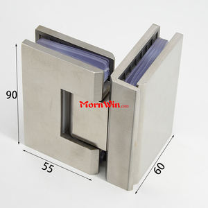 90 degrés double lunettes à fermeture douce salle <span class=keywords><strong>de</strong></span> bain porte en verre charnière - Product Image 1