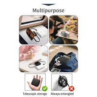 Câble de données USB multi-ports rétractable 4-en-1 avec logo personnalisé, charge rapide PD 60W et support de téléphone – Cadeau promotionnel d'entreprise