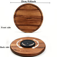 360 °   Plateau à couverts rotatif en bois, plateau tournant circulaire multifonctionnel pour café