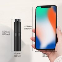 Mini flacon pulvérisateur en aluminium de 8 ml, 10 ml, 15 ml, portable, rechargeable, vide, pour parfum, huile et dentifrice