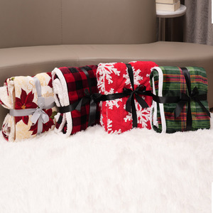 <span class=keywords><strong>Plaid</strong></span> <span class=keywords><strong>de</strong></span> <span class=keywords><strong>Noël</strong></span> personnalisé en usine OEM imprimé couverture moelleux pour l'hiver au lit - Product Image 3