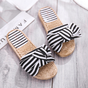 Pantuflas Cómodas para Mujer, de Interior y Exterior, con una Sola Correa, Elegantes, con Lazo, Tacón Plano, Diseño a Cuadros, Antideslizantes, Ligeras - Product Image 2