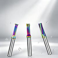 CUFFNOD Fraise à fileter métrique à 60 degrés en carbure de tungstène, revêtement DLC arc-en-ciel, droite, HRC55/HRC60, pour usinage CNC