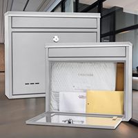 Boîte aux lettres murale décorative en métal de haute qualité, design personnalisé, revêtement en poudre noir