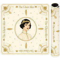 Elegante Tapete Cuadrado para Mahjong con Diseño Europeo Americano para Damas, Base de Goma con Reducción de Ruido para Mahjong Americano
