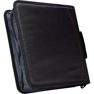 Carpeta con cremallera Case-it Mighty Zip Tab, con anillas en O de 3 pulgadas, pestañas de 5 colores, correa para el hombro y asa, accesorios para carpetas expandibles. - Product Image 1