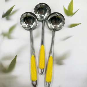 Ensemble d'ustensiles de cuisine en acier inoxydable, cuillère à soupe créative avec poignée colorée, passoire à soupe, pour la maison et les restaurants - Product Image 4
