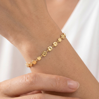 Bracelet Chaîne à Perles Irrégulières en Argent 925 Plaqué Or 14K, Vente en Gros Personnalisée, Bijou Tendance, Cadeau Idéal pour Filles et Femmes