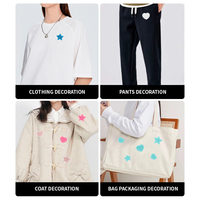 Douze patchs brodés en forme de cœur à damier noir et blanc pour jeans, vestes, vêtements, chapeaux, décorations DIY