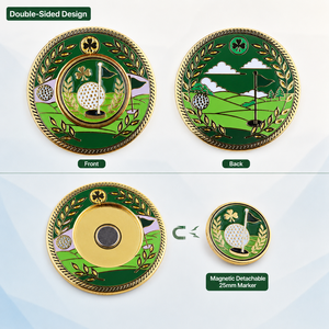 Marcador Magnético para Pelotas de Golf con Diseño Artístico en Esmalte, Ideal para Regalos y Eventos en Campos de Golf - Product Image 2