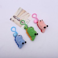 Pendentif dinosaure en laine fait main et petit dragon de lait porte-clés en peluche au crochet