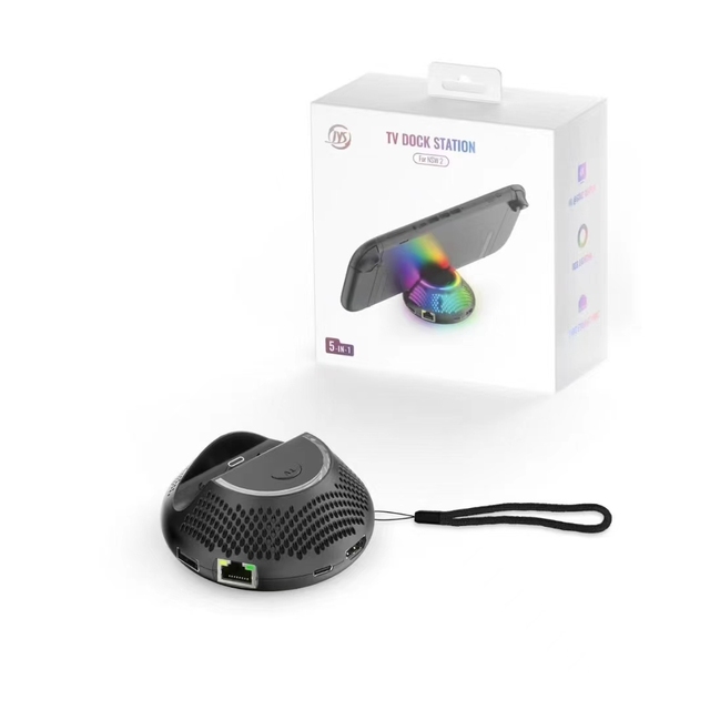 5-in-1 Docking Station 4K TV Dock Station Converter for Nintendo Switch 2, with 60Hz Output and RGB Effects