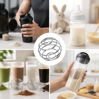 Balle mélangeuse à ressort en acier inoxydable pour shaker, idéale pour les préparations alimentaires, le lait en poudre et les protéines en poudre