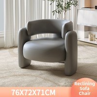 Fauteuil de réception moderne de luxe léger, canapé individuel en cuir style crème pour hôtel, salon, chambre, villa - Fauteuil paresseux de designer