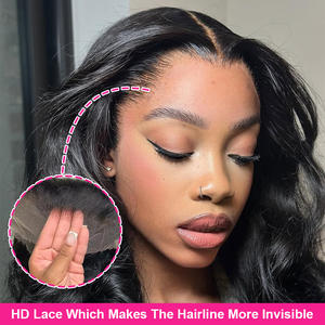 Pelucas de encaje Hd sin pegamento, pelucas Bob de onda de cuerpo suelto corto, peluca Frontal de encaje de cabello humano brasileño HD, peluca Frontal de encaje para mujeres negras - Product Image 1