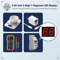 Pantalla LED Roja de 7 Segmentos de 0.56 Pulgadas y 2 Dígitos, Cátodo/Ánodo Común, Tubo Digital de Doble Dígito para Reloj, Medidor, Electrodomésticos