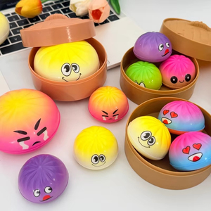 ของเล่นบีบตุ๊กตาซาลาเปานุ่มนิ่ม ของเล่นบีบตุ๊กตาฟิดเจ็ตแบบคืนตัวช้า ของเล่นบีบตุ๊กตาฟิดเจ็ตคลายเครียด ของเล่นบีบตุ๊กตาฟิดเจ็ตสีรุ้ง - Product Image 4