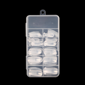 100 unids/caja <span class=keywords><strong>Ballet</strong></span> francés transparente Color Natural completo medio pegado puntas de profesión de uñas postizas - Product Image 1