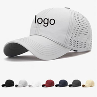 Gorra de Béisbol Deportiva Personalizada para Hombre, de 6 Paneles, con Perforaciones Cortadas a Láser, de Poliéster