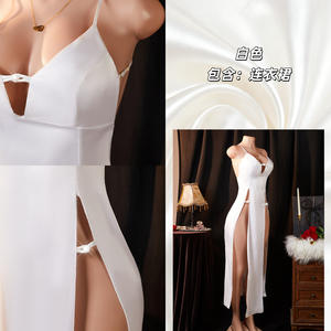 Lingerie Sexy Bianca 2026, <span class=keywords><strong>Abito</strong></span> <span class=keywords><strong>Lungo</strong></span> <span class=keywords><strong>Nero</strong></span> con Allacciatura al Collo, Vendita all'Ingrosso - Product Image 6