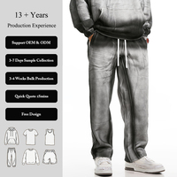 Pantalones de chándal anchos Ombre con efecto degradado, teñido anudado, con cordón, cintura elástica, bolsillos laterales, forro polar grueso, unisex, estilo urbano, al por mayor